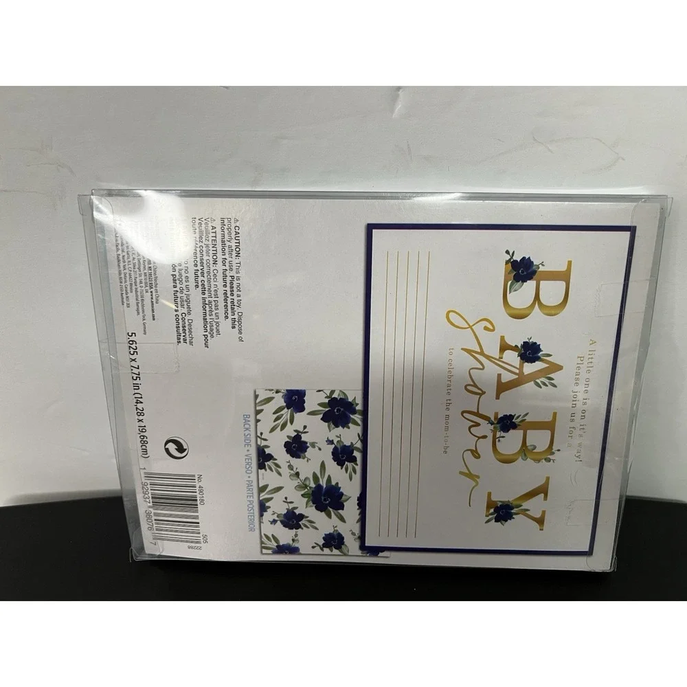It's A Boy Jumbo Baby Shower‎ Invitations 6x8 Light Blue 8 Ct NEW